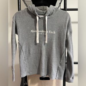 Abercrombie & Fitch Velvet Lettering Waffle Knit Hoodie